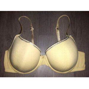 Aerie Hannah Bra Size 36C Yellow Bra Sequin Bling Lightly Lined Padded Lingerie